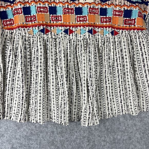 Savanna Jane Embroidered Top Womens 2X Geometric Babydoll Aztec Boho Tribal NEW - Picture 3 of 13